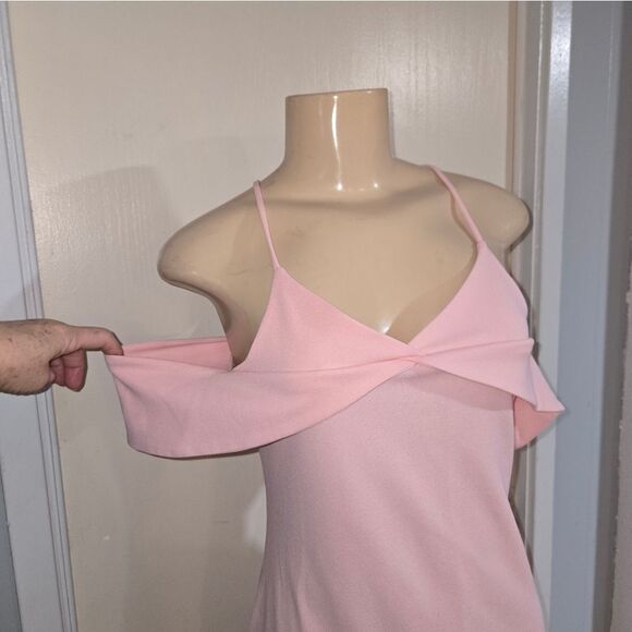 Elegant Pink Spaghetti Strap Dress Large - Picture 11 of 13